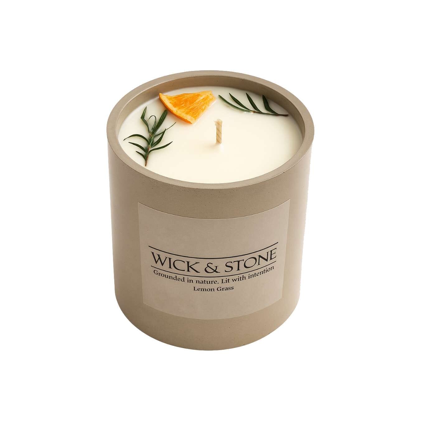Wick & Stone 250g Scented Artisanal Candle Candles Wick & Stone Lemongrass 