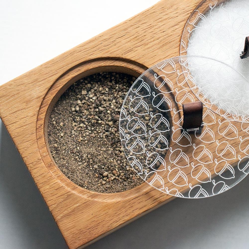 PdJ Wooden Salt & Pepper Pinch Bowl Set Tableware Pieter de Jager 